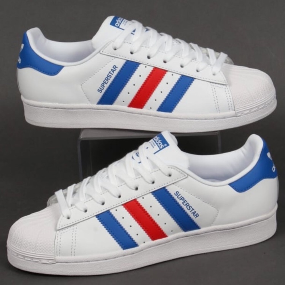 Adidas Superstars White/Blue/Red